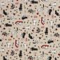 Preview: Dekodruck Katzen auf Beige meliert von Swafing